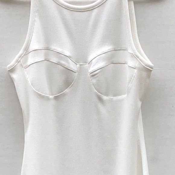 Princess Polly Womens Size 8 sleeveless racerback white ribbed mini Dress - Picture 6 of 6